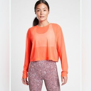 Athleta NWT Eomen’s Circuit Top Sheer in Racing Red SZ M